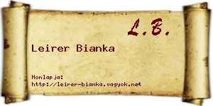 Leirer Bianka névjegykártya